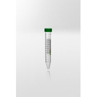 Tuburi Centrifuga  sterile PP cu capac verde PE, 15ml, Ø17x120 mm, fund conic, gradate, cu suprafata de scriere, pcr ready, RCF max 17000g, 500/pk